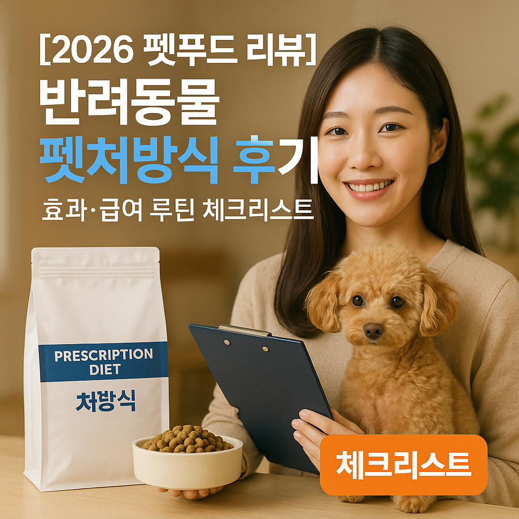[2026 펫푸드 리뷰] 반려동물 펫처방식 후기 ｜ 효과&middot;급여 루틴 체크리스트
