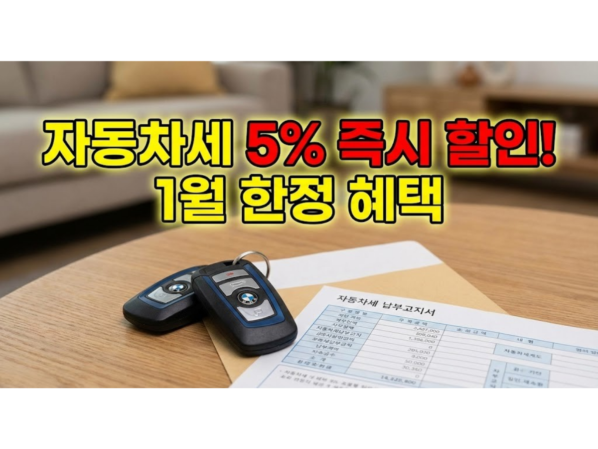 2026년 자동차세 연납 신청방법, 1분 만에 5% 할인받고 카드 캐시백까지 챙기는 법