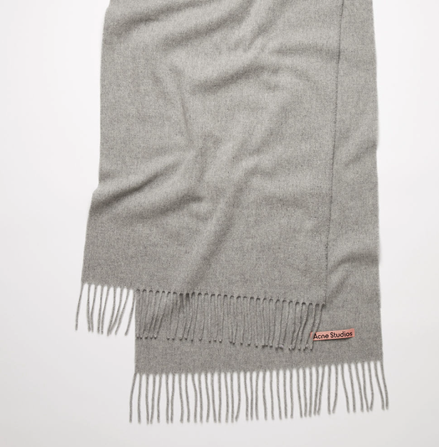 울 프린지 스카프 - 라이트 그레이 멜란지 사진1