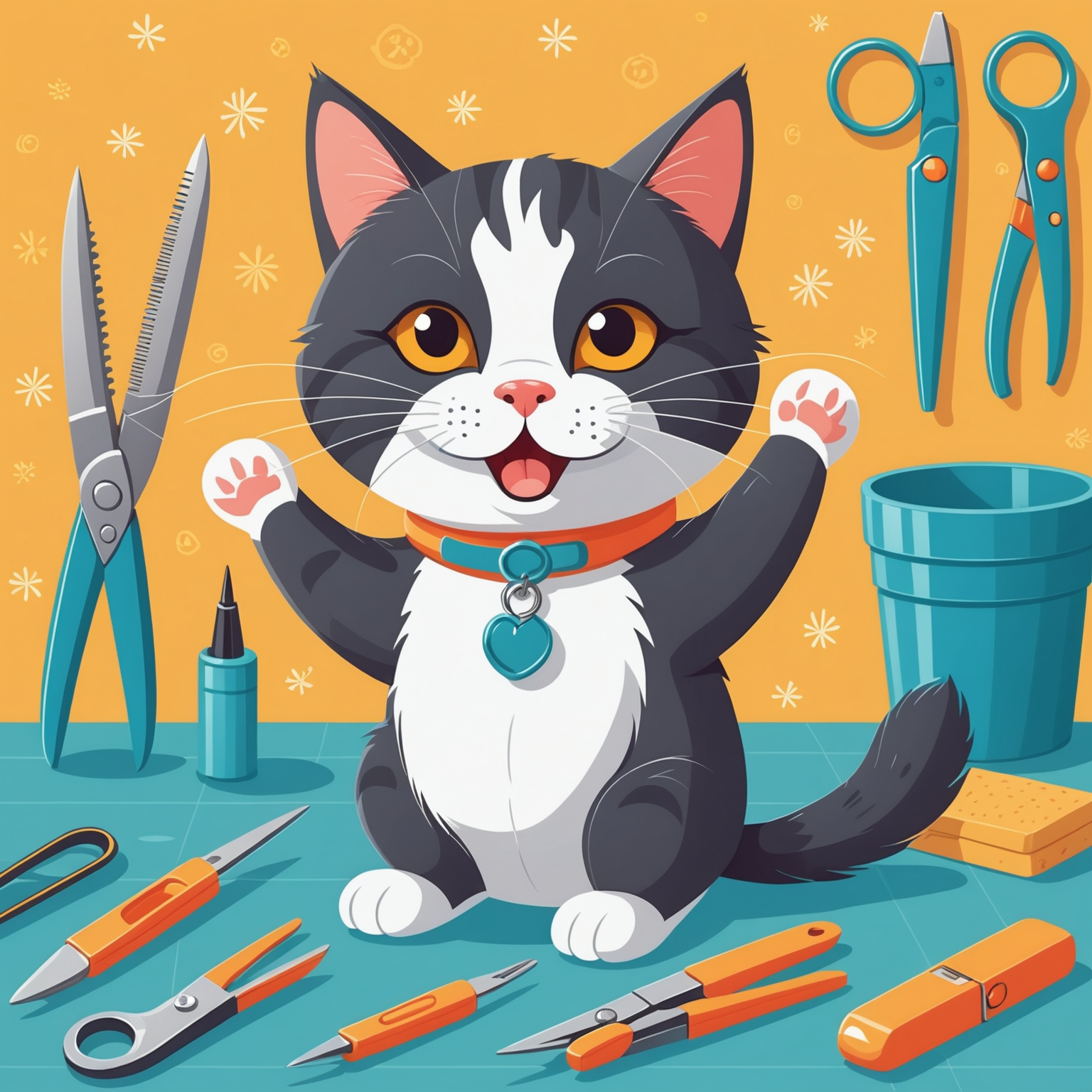 발톱 자르는 고양이