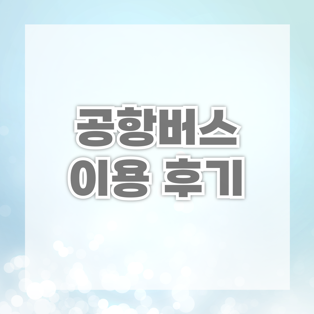 공항버스 이용 후기