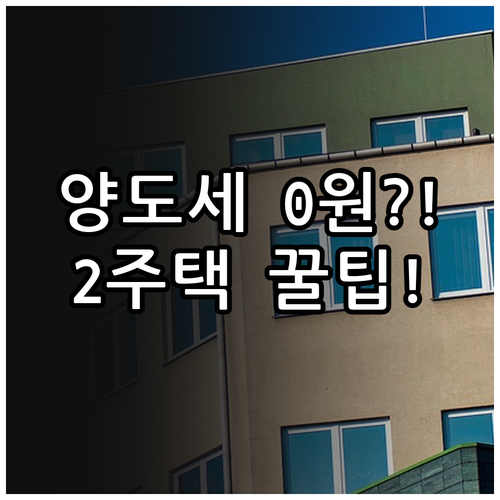 1세대 1주택 비과세 조건과 일시적 ..