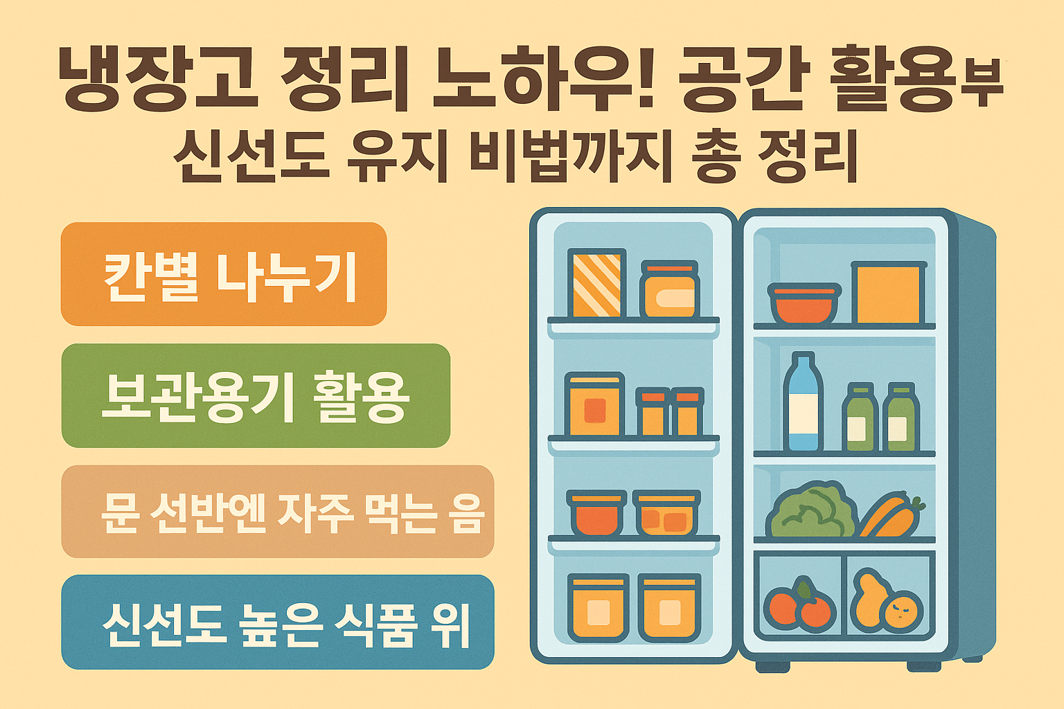 냉장고 정리 노하우! 공간 활용부터 신선도 유지 비법까지 총 정리 사진