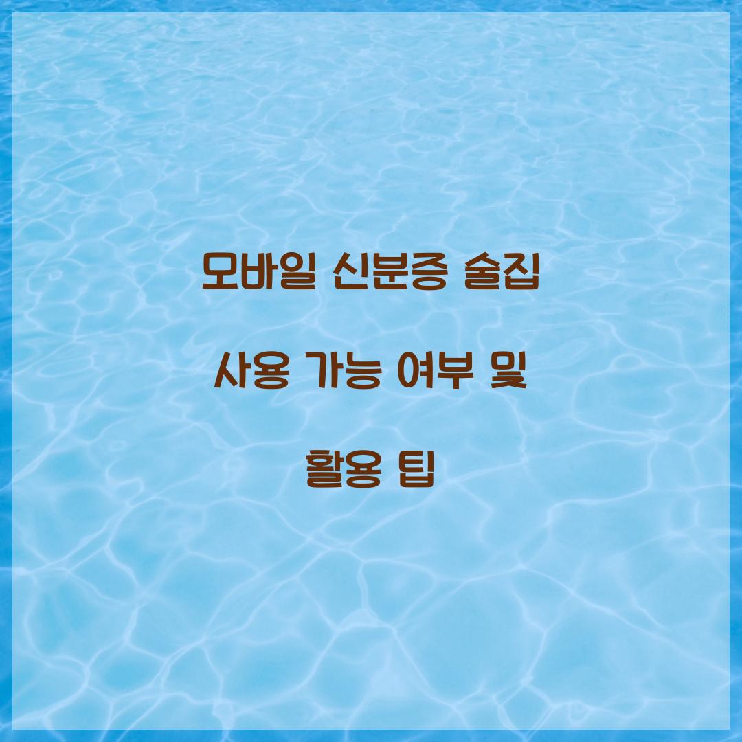 모바일 신분증 술집 사용