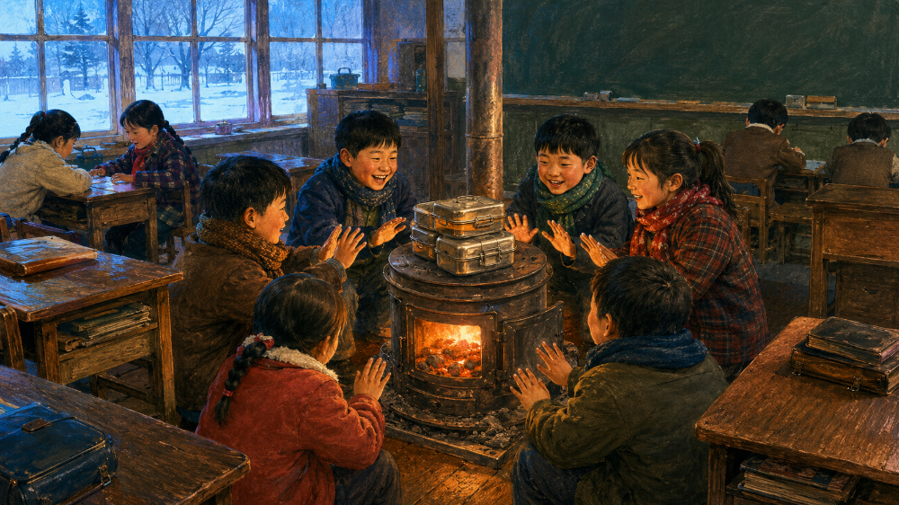 교실 한가운데 석탄난로가 있던 시절