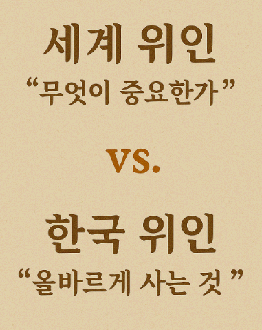 세계 위인과 한국 위인의 가치 비교