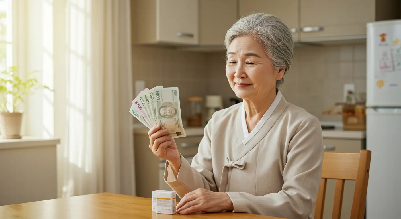 의료비로 어려움을 겪는 노인 이미지