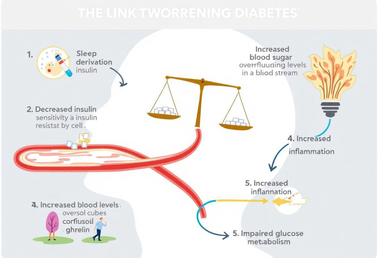 &quot;수면 부족 시 나타나는 생리적 변화와 당뇨 악화 요인을 연결한 인포그래픽&quot;