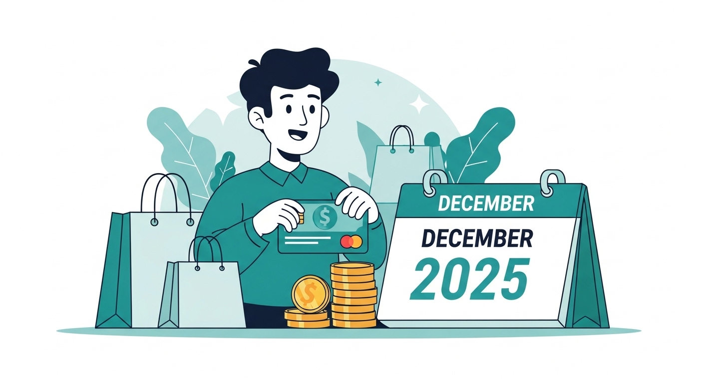 2025년 12월 상생페이백으로 카드 소비 증가분을 환급받아 기뻐하는 사람의 모습