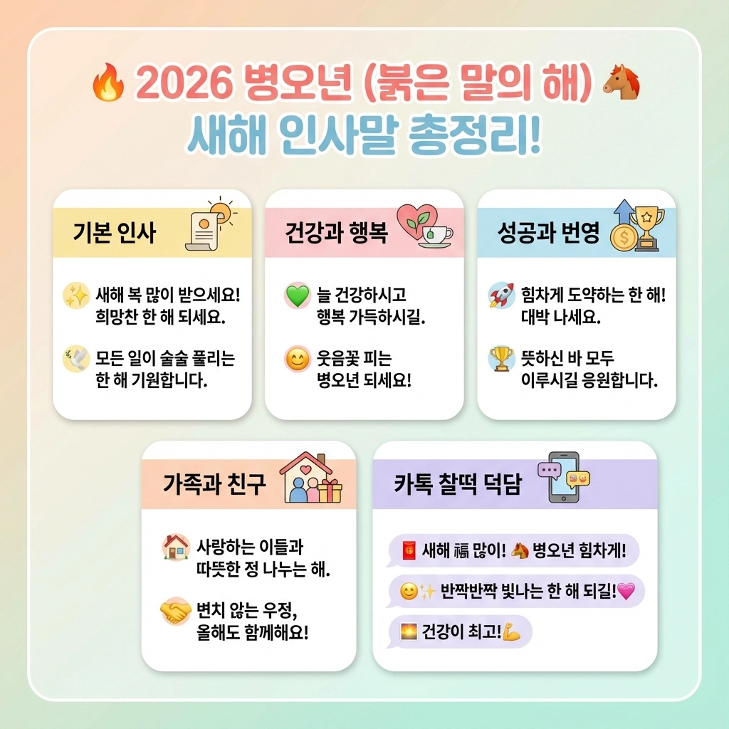 2026 병오년 새해 인사말 총정리! 카톡 덕담 문구 좋은글 모음