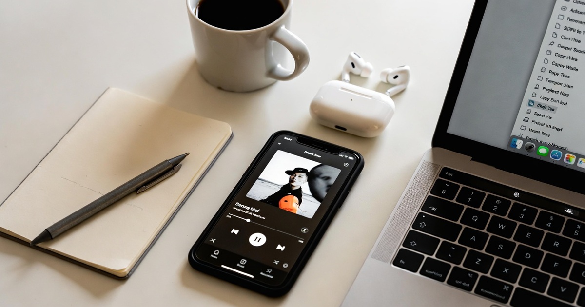 퇴근 후 스마트폰과 노트북으로 플리토, 브랜드 커넥트 등 소액 부업을 시작하는 직장인의 책상 모습