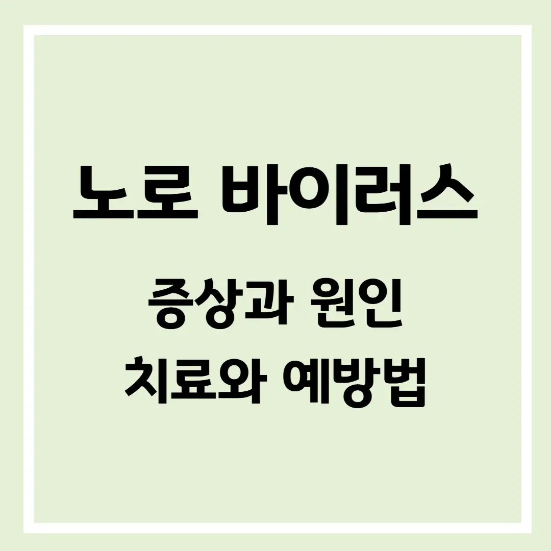 노로 바이러스 정보글 썸네일 사진