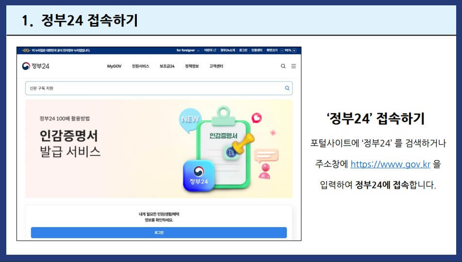 정부24 무료신문구독신청하는법