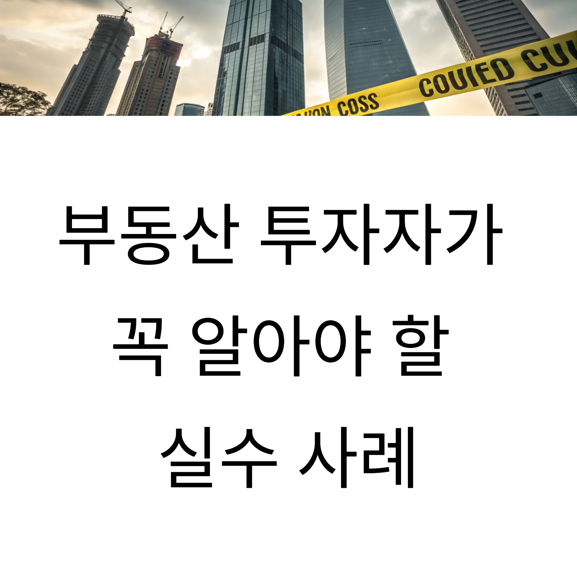 부동산 투자자가 꼭 알아야 할 실수 사례