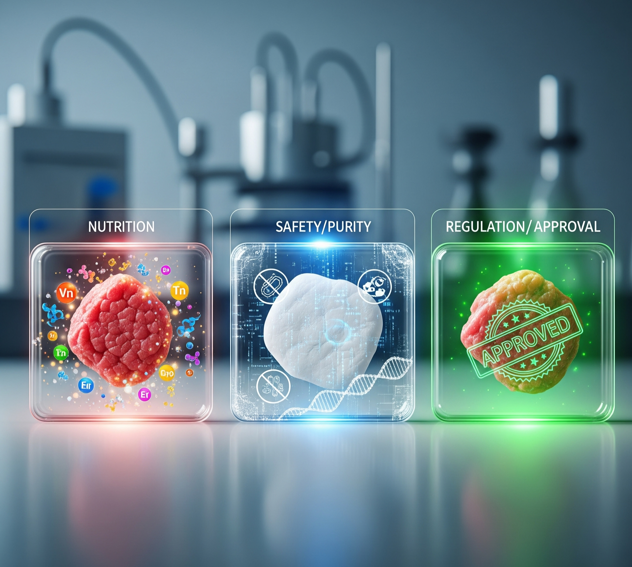 줄기세포 배양육의 영양, 안전성, 그리고 규제: 식탁에 오르기 위한 필수 관문