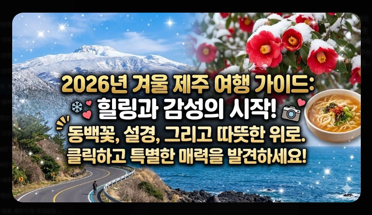 제주도 겨울 여행 3박4일 일정표 완벽 가이드 2026