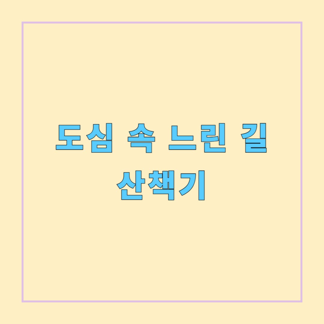 도심 속 느린 길 산책기: 1km를 2시간에 걷는다