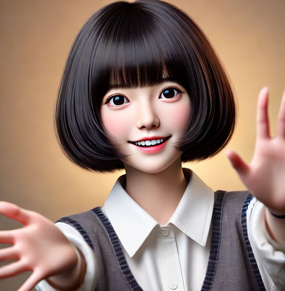 한국 드라마. 손을 펼쳐보이는 여자 주인공