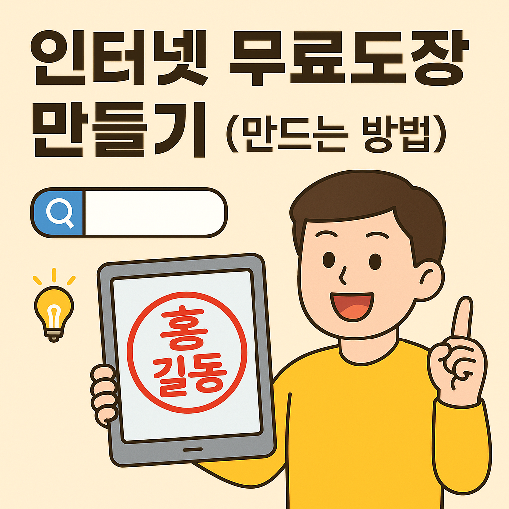 인터넷 무료 도장 만들기 (만드는 방법)