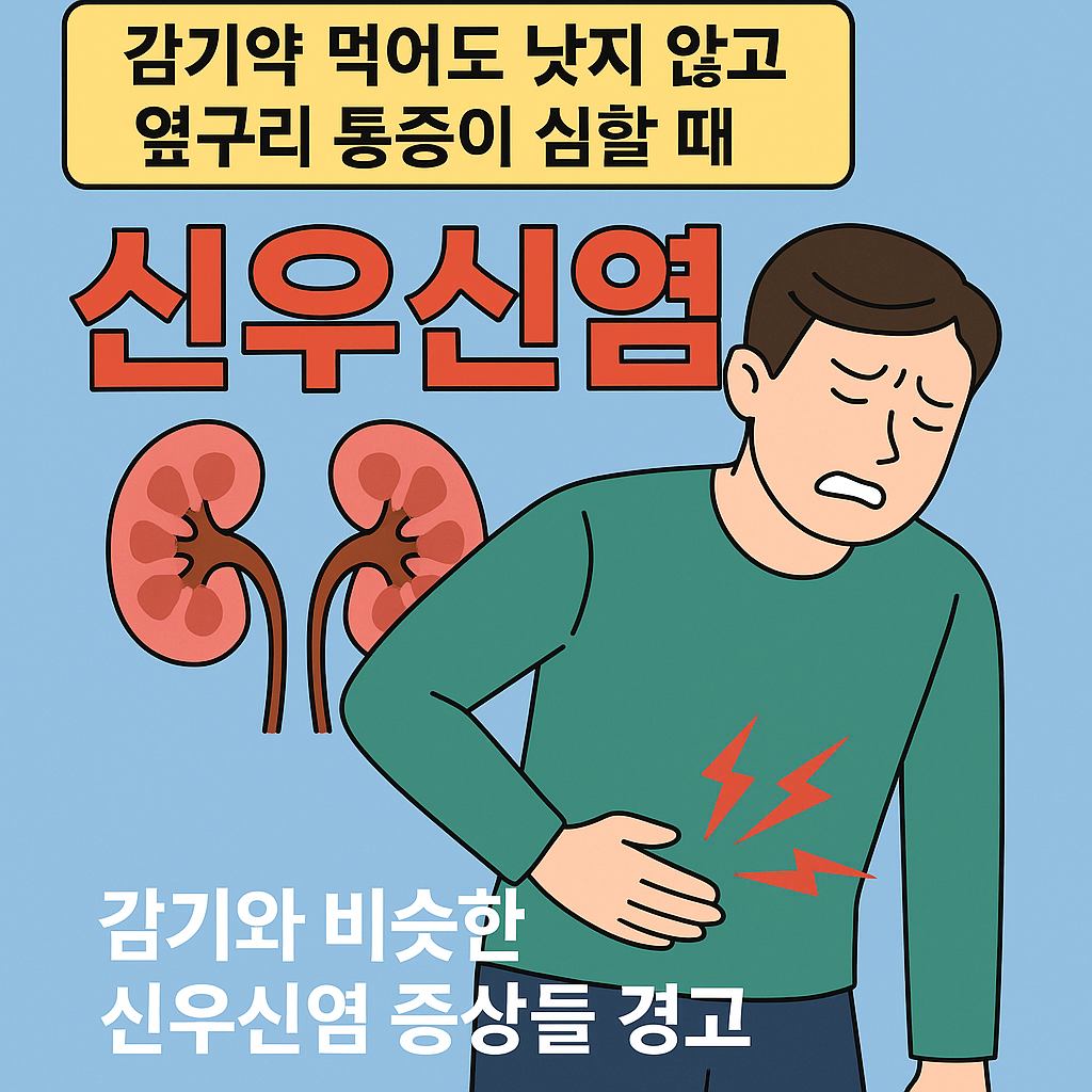 감기약 먹어도 낫지 않고 옆구리 통증이 심할 때 의심해야 할 신우신염 증상과 경고 이미지