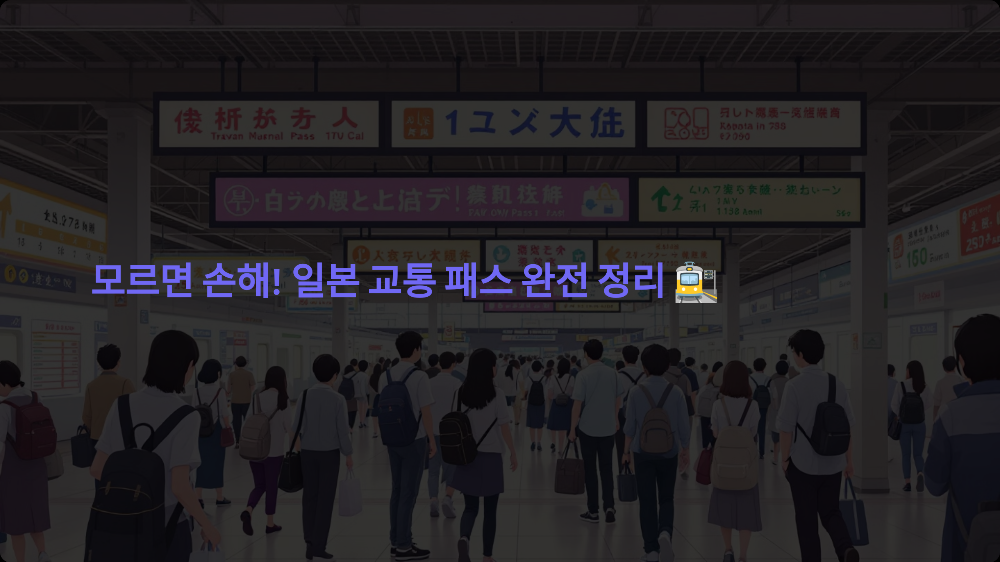 모르면 손해! 일본 교통 패스 완전 정리 🚉