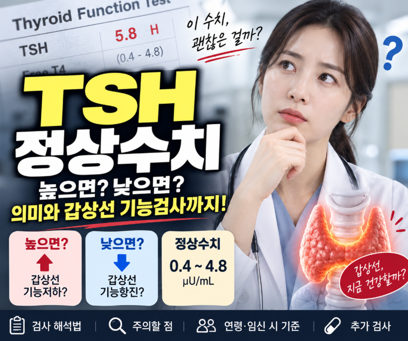 TSH 정상수치｜높으면 낮으면 의미&middot;갑상선 기능검사
