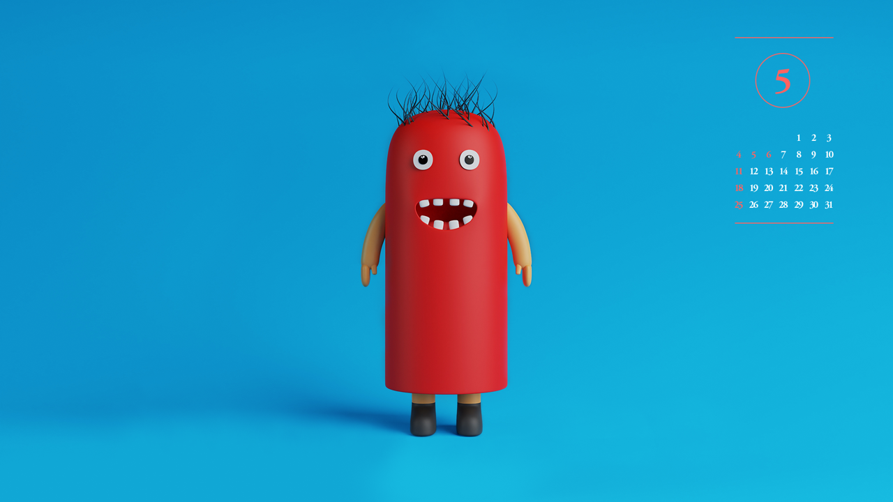 06 3D 캐릭터 A - 2025년5월 노트북배경화면