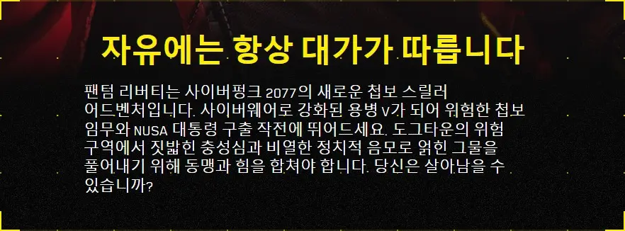 사이버 펑크 2077 팬텀 리버티