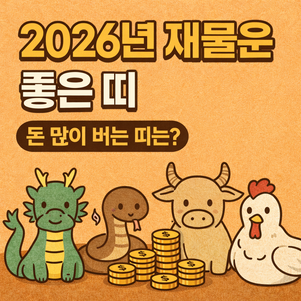 2026년 재물운 좋은 띠 총정리