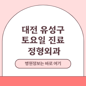 대전 유성구 토요일 정형외과 진료 병원