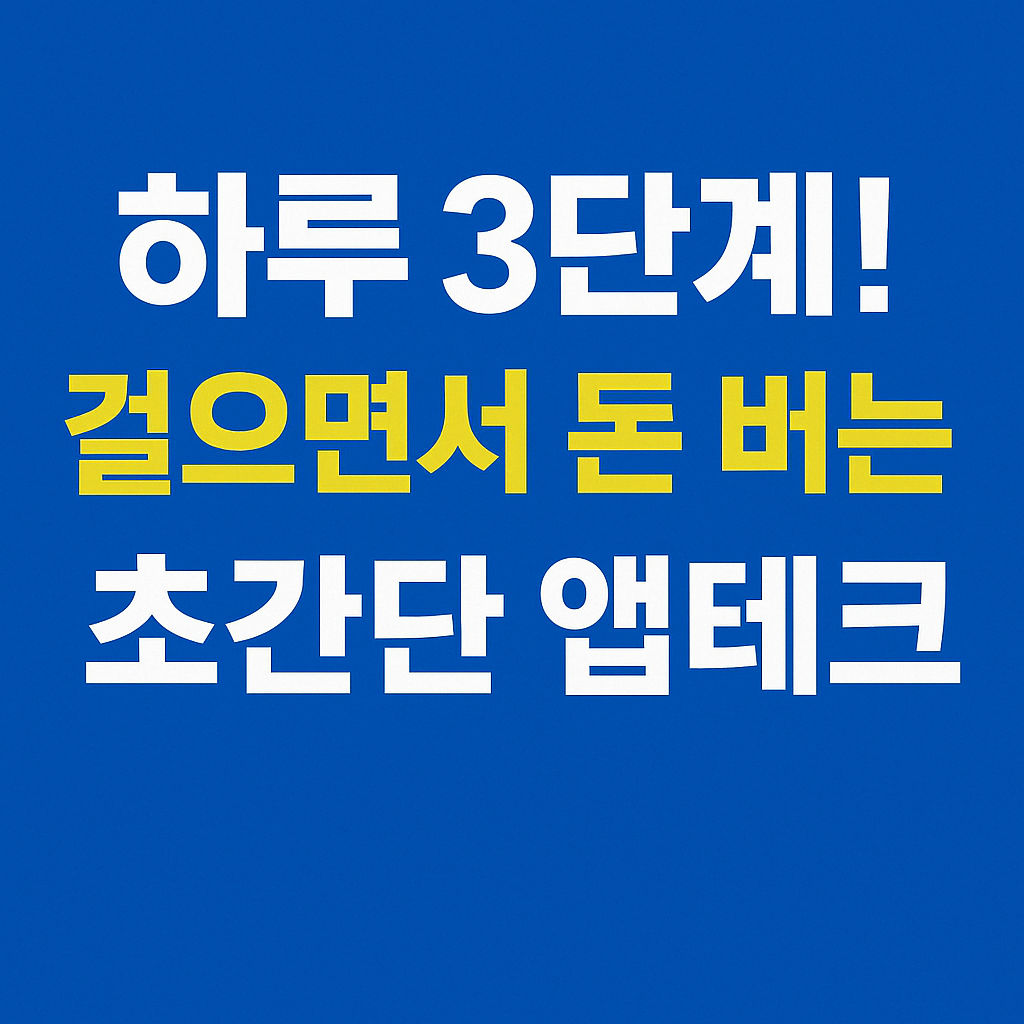 머니워킹 3단계로 시작하는 초간단 앱테크