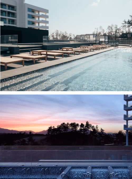 설해원 온천 노천온천 주간, 야간 풍경