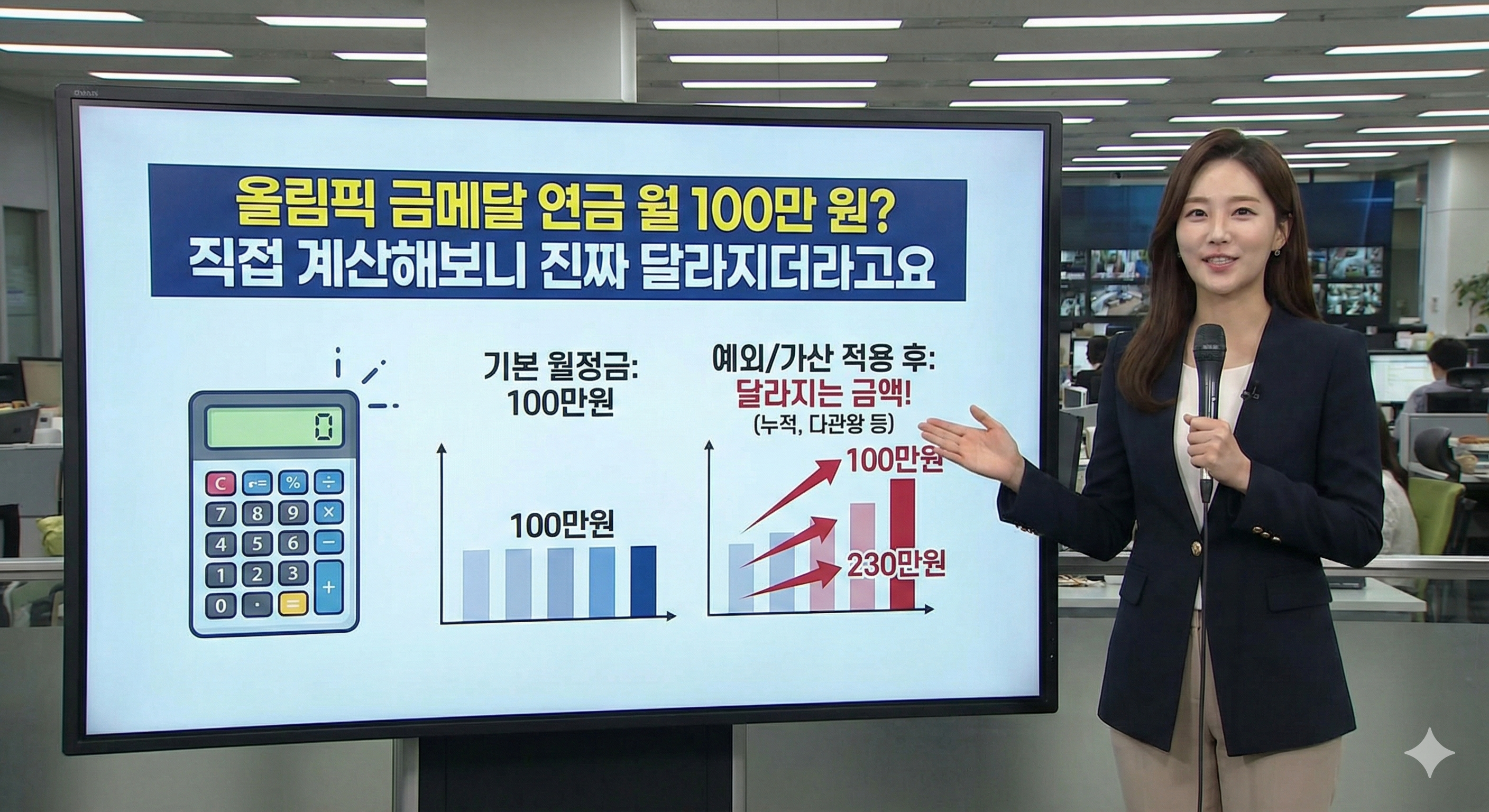올림픽 금메달 연금 월 100만 원