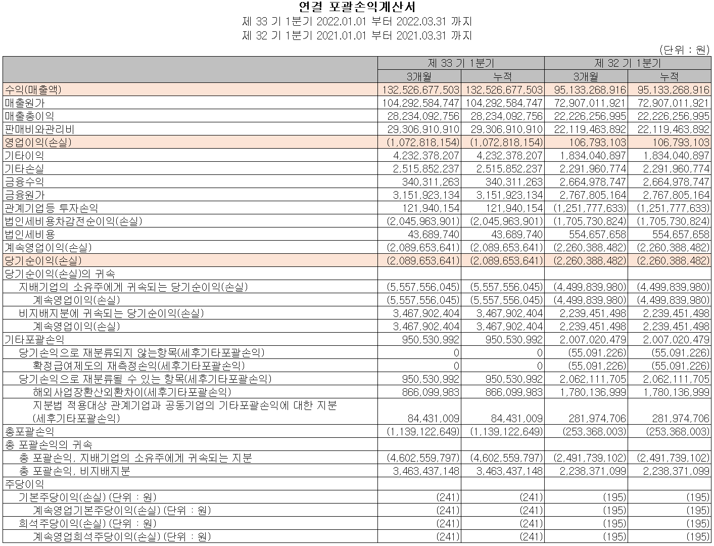 네패스 - 손익계산서