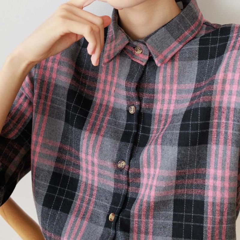 체크난방 가을남방 체크남방 여성긴팔셔츠