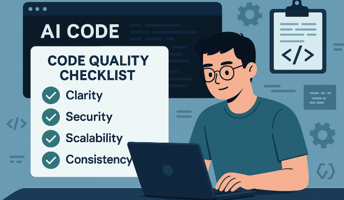 자동 생성 코드 품질 관리 체크리스트 삽화 이미지