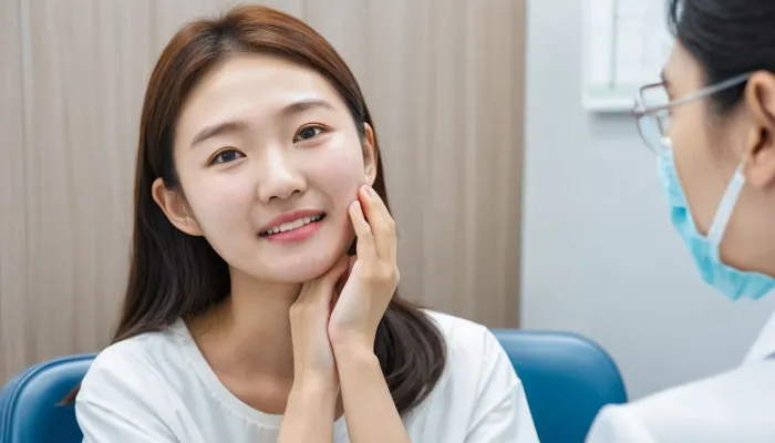 스케일링 직후 예민해진 치아를 보호하며 첫 반응을 살펴보는 장면