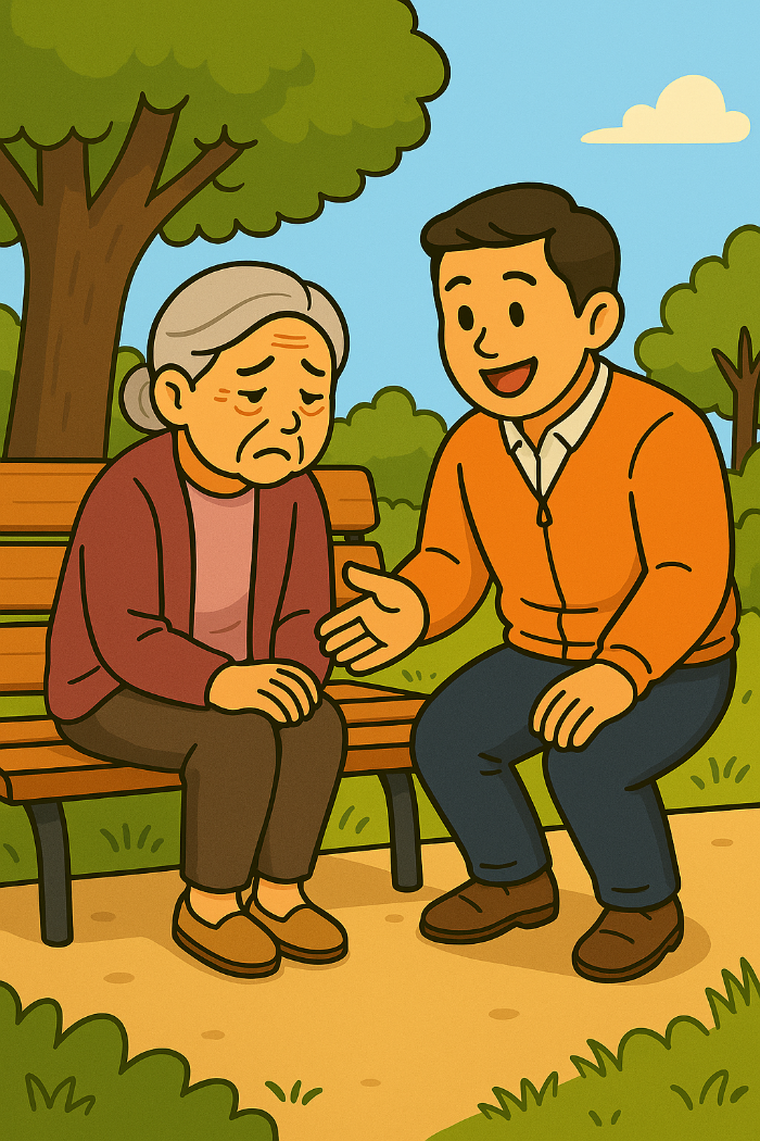 우울증을 겪고 있는 시니어와 주변인의 도움의 손길