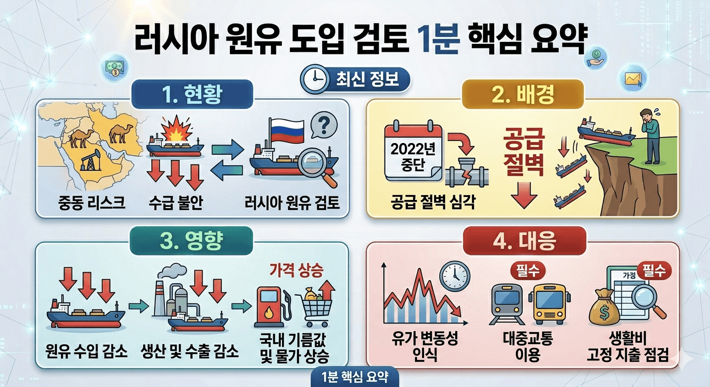 러시아 원유 도입 검토 배경과 내 차 기름값 영향 정리