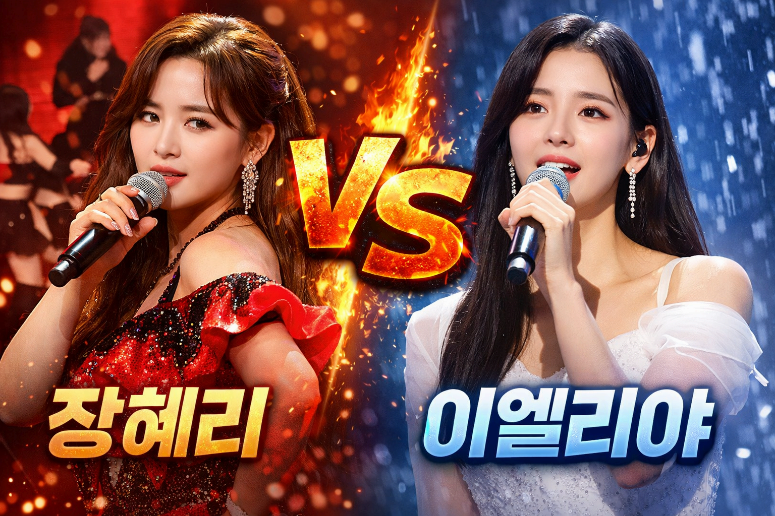 1:1 데스매치에서 맞붙은 장혜리 vs 이엘리야, 무대 색깔이 완전히 갈렸다