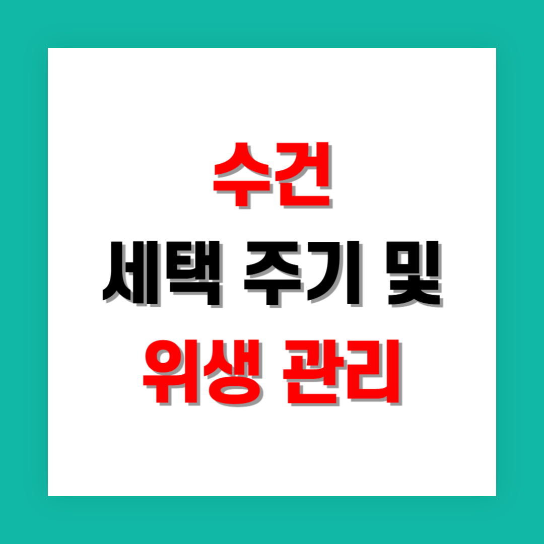 매일 빨아야 할까? 수건 세탁 주기와 위생 관리