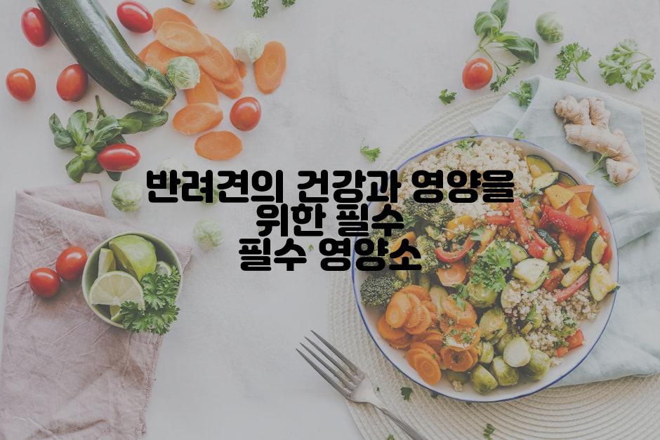 반려견의 건강과 영양을 위한 필수 필수 영양소