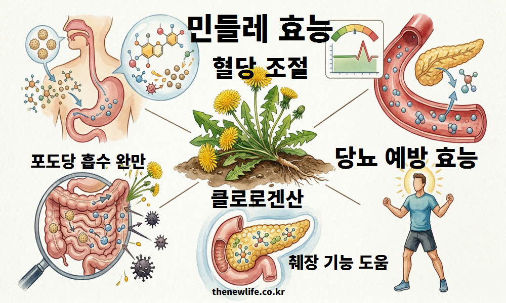 민들레 효능 혈당 조절 당뇨 예방