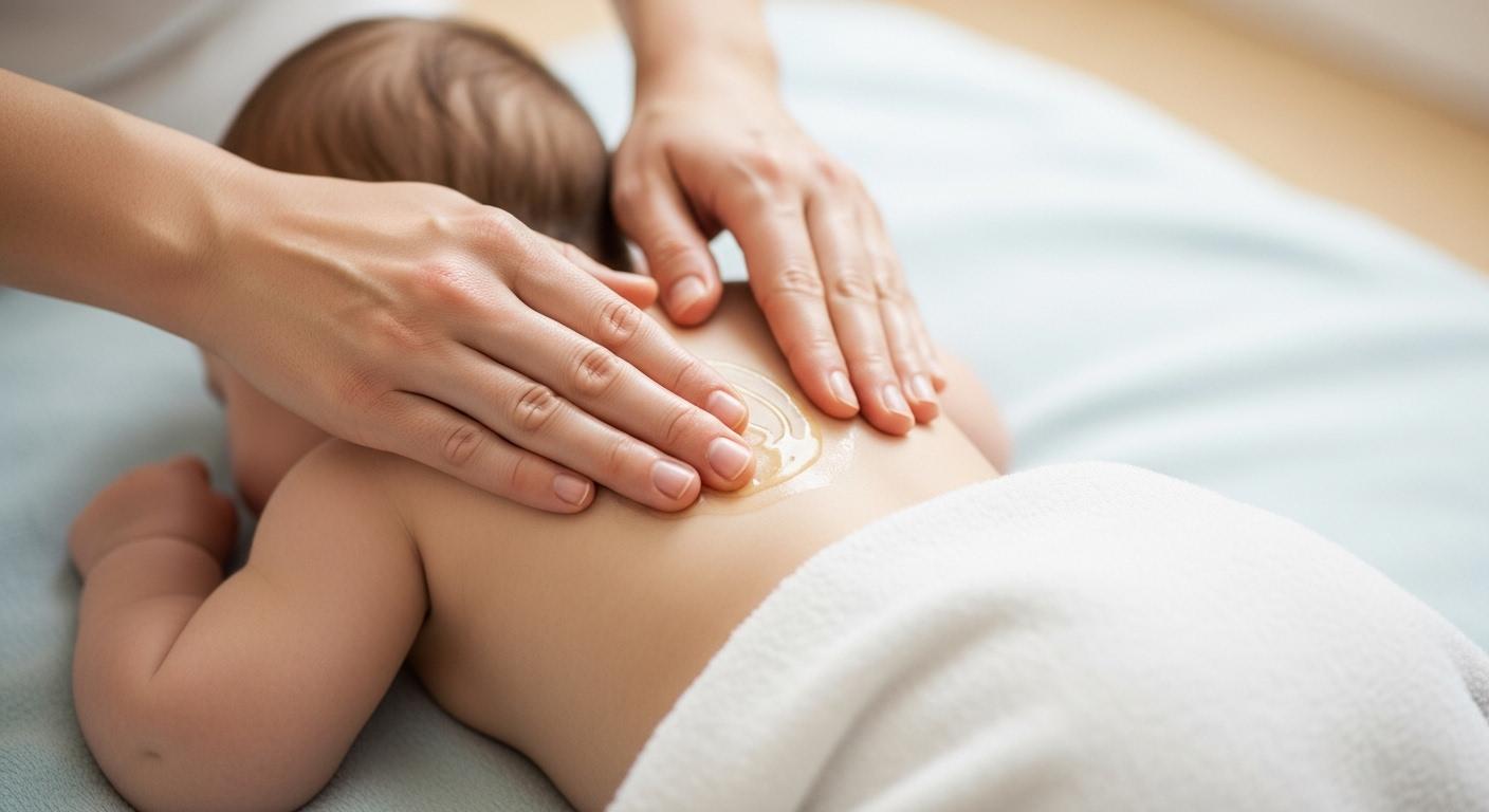 아기 열 마사지