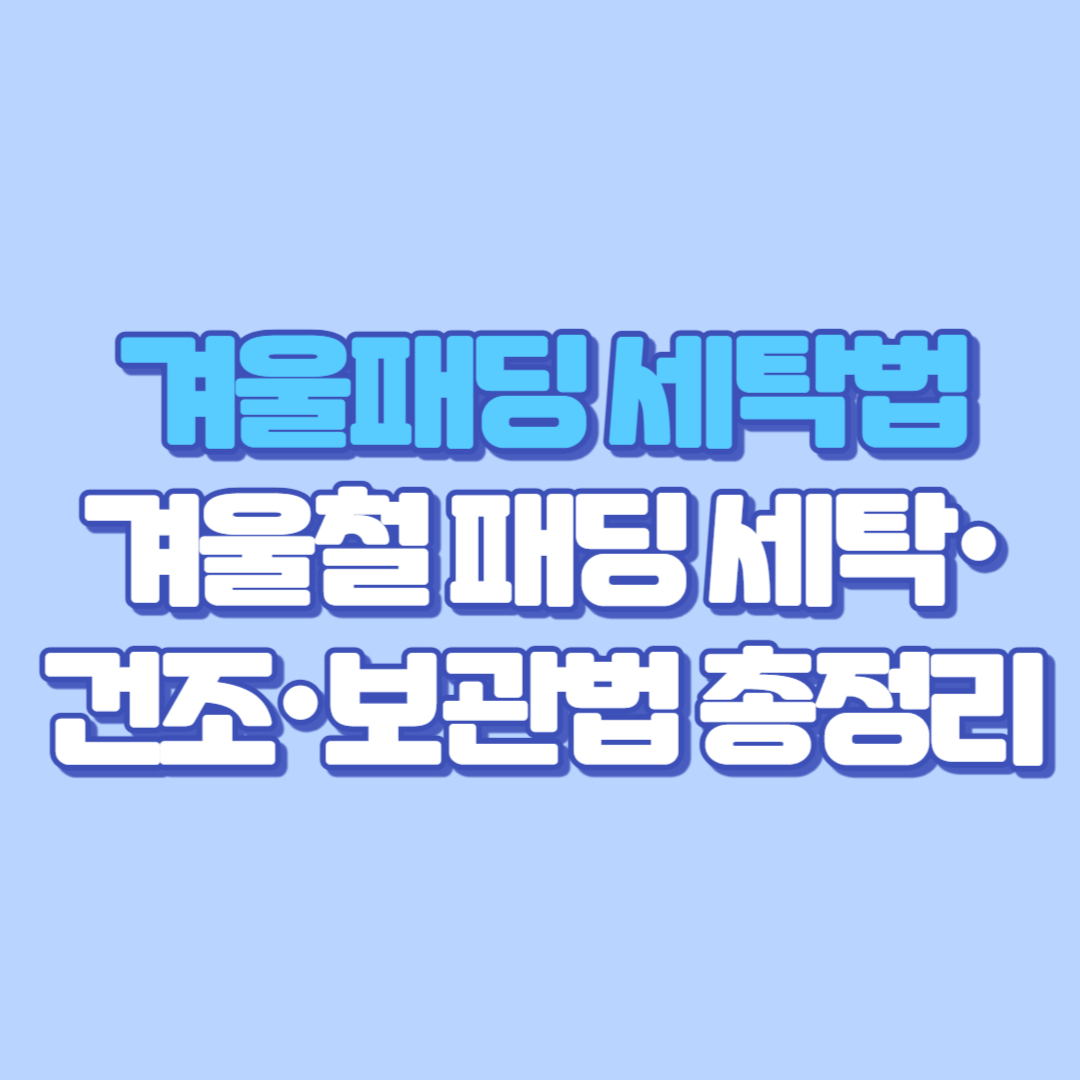 겨울패딩 세탁법 완벽 가이드 겨울철 패딩 세탁&middot;건조&middot;보관법 총정리