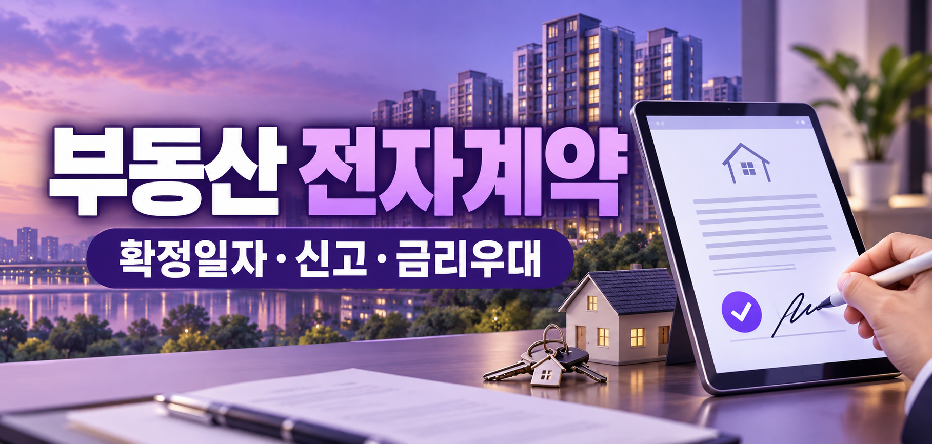 부동산 전자계약 확정일자 신고 대출금리 우대 안내 이미지