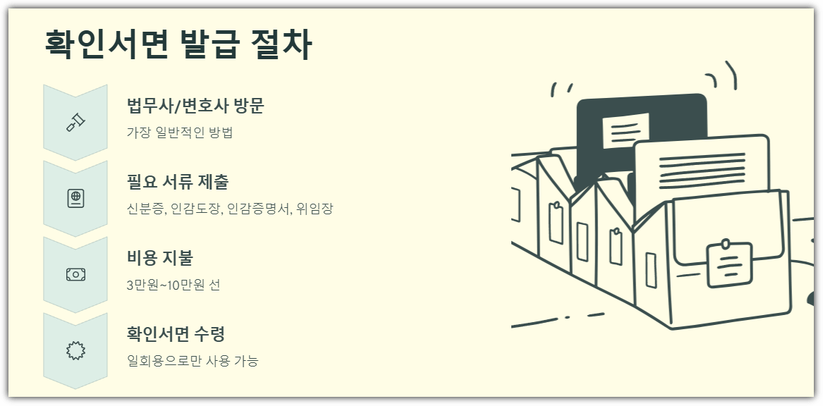 확인서면 발급 절차