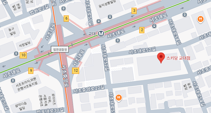 스키당 위치 지도, 서초역 교대역 샤브샤브 맛집 베스트, 청록미나리식당, 담온정, 스키당, 오늘 점심 뭐 먹지?