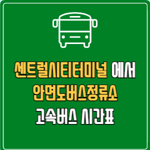 센트럴시티터미널에서 안면도버스정류소 고속버스 시간표 요금 예매