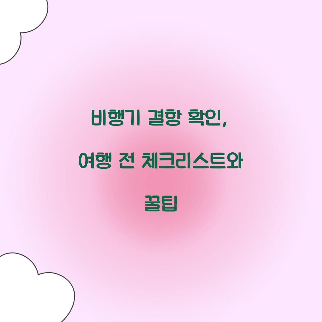 비행기 결항 확인